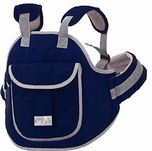 Ergonomic navy blue baby safety belt harness with adjustable padded straps and secure front pocket for toddlers riding on motorcycles or scooters