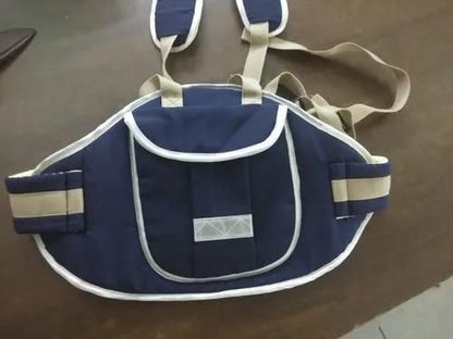 Navy blue baby safety belt with adjustable straps and secure harness design for toddlers on motorcycles or scooters
