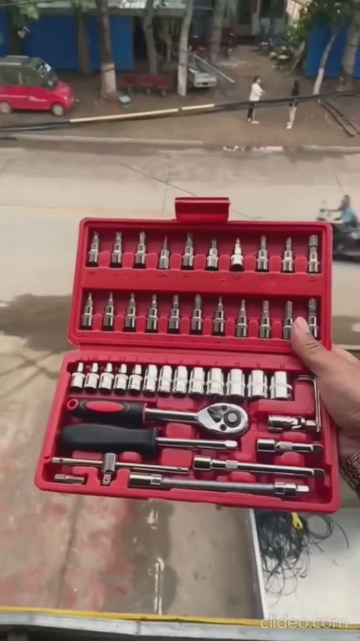 Using 46-in-1 multi-purpose tool kit for quick car repair and DIY projects